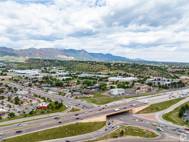Homes in Pine Cliff offer close access to I-25 and shops along Garden of the Gods Rd.