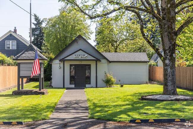 The old City Hall in Barlow serves as a community center now.
