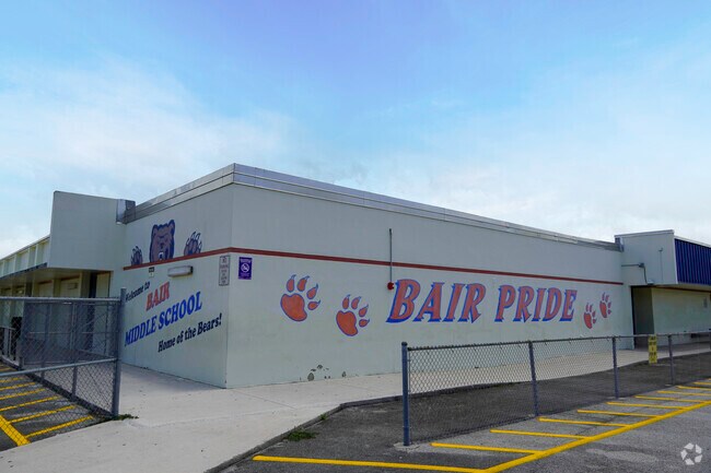 Entrance to Bair Middle School in Sunrise, FL.