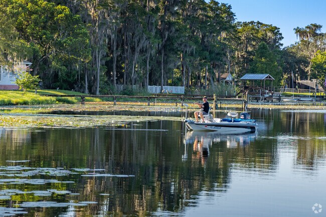 Many Moon Lake Estates residents enjoy getting up early in the morning to fish.