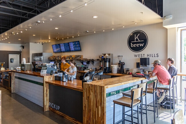 Diners stop by K Brew in Amherst for a delicious latte and relaxation provided by a hammock room.