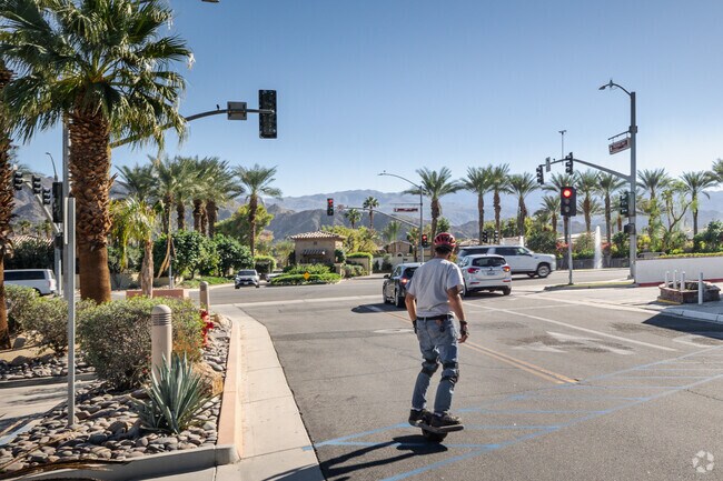 Resident rides his one wheeler through the Desert Horizons neighborhood in Indian Wells.