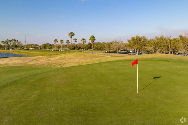 Attempt to hit a hole in one at the Cypress golf course in Solivita, Florida.