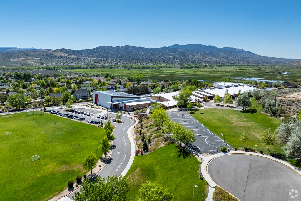 An aerial view of Eagle Valley Middle School facing South East.