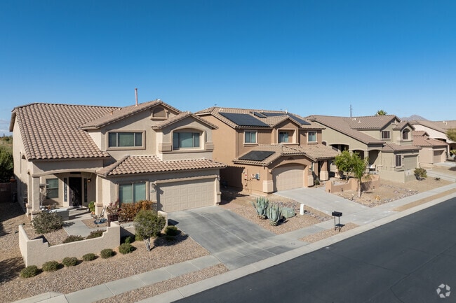 Traditional homes with Spanish-influenced stucco are common in Oro Valley.