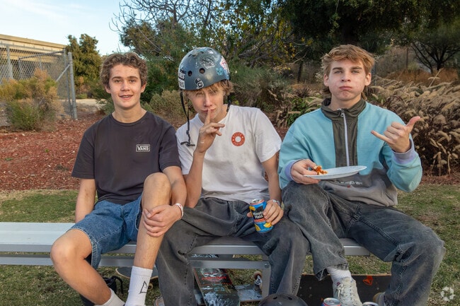 A few Foothill Ranch locals grabbing a bite to eat at the Etnies Skatepark 20th.