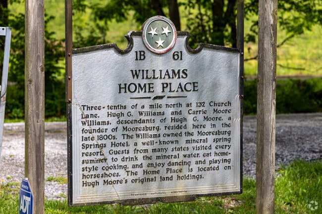Williams Home Place is the location of the historic home of the founder of Mooresburg.