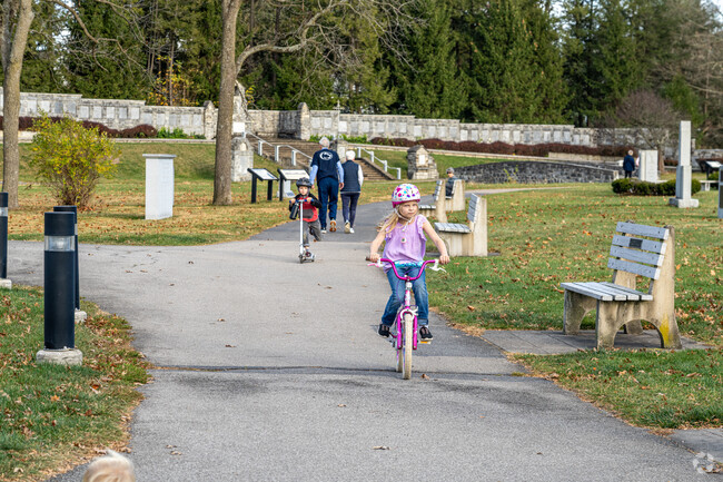 Late afternoon park activities happen daily in the park at the PA Military Museum near Taylor.
