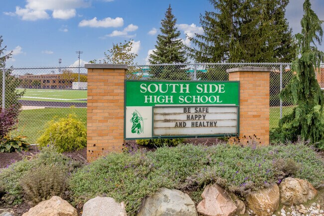 South Side High School has a large campus with sport fields in Fairfield Terrace/Belmont.