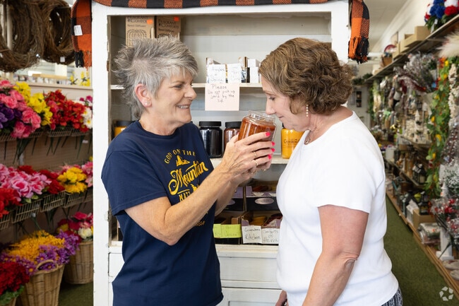 Checking out a candle scent at Cross Lanes Nitro Hobby and Craft Center.