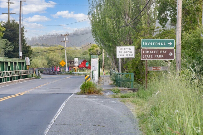 Travel through Point Reyes Station to Inverness and the many parks along the seashore.