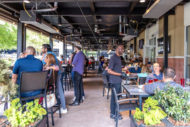 You can enjoy dinner outside at the Piedmont Social House.