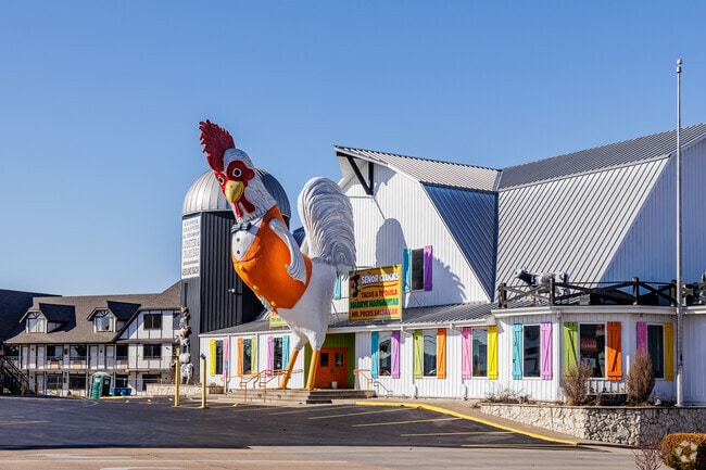 The Branson Strip is lined with kitschy shops and restaurants designed to grab the eye.