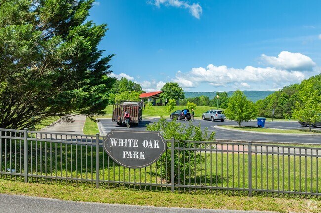 White Oak Park has large grass fields, playgrounds, a dog park, and covered picnic areas.