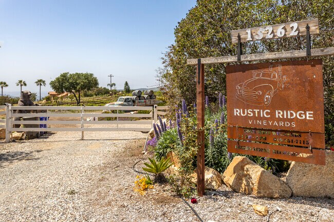 Entrance Sign of Rustic Ridge Vineyards in Jamul Neighborhood
