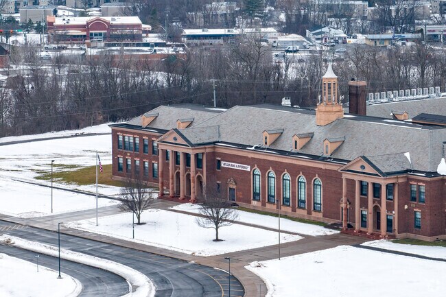 Auburn Junior High School has a memorable main entrance.