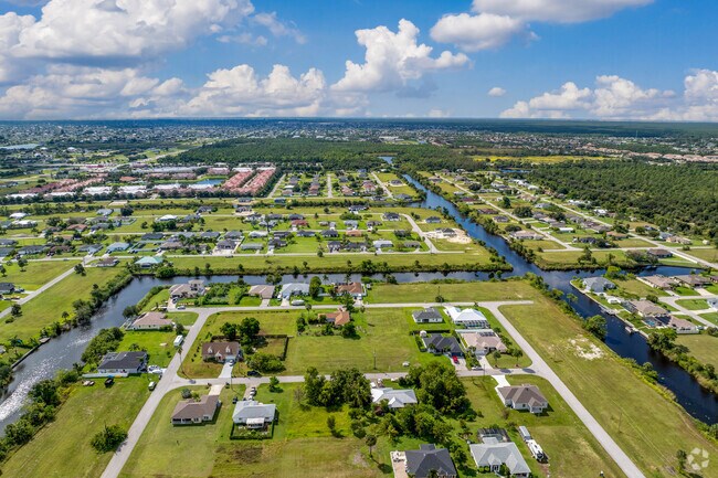 Miles of Cape Coral’s iconic canals run behind hundreds of properties in Diplomat.