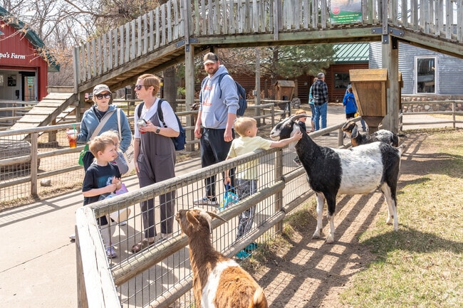Kids can pet goats and other farm animals at the Dakota Zoo, a short drive from Hillside North.