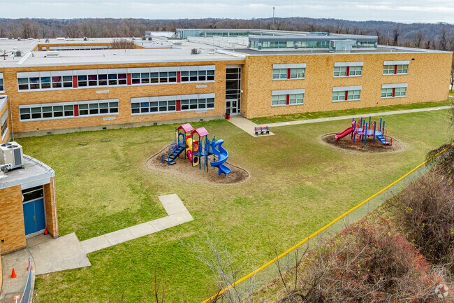 Francis McClure Intermediate School includes colorful playgrounds for the students.