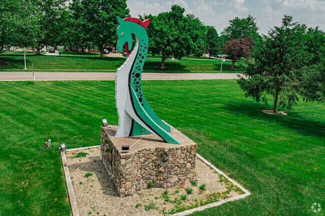 Huff and Puff are the dragons that guard the main entrance to the Lake Lakengren community.