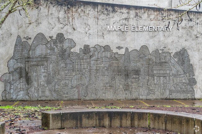 Maple Elementary School has a mural out front in Springfield.