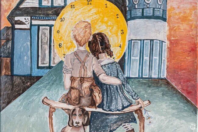 A small mural in Federal Hill gives a nod to Bristol's clockmaking past.