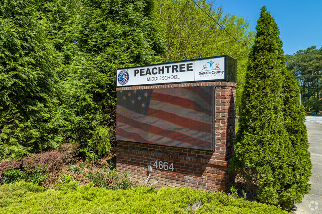 The Monument Sign of Peachtree Middle School Along North Peachtree Road in Dunwoody.