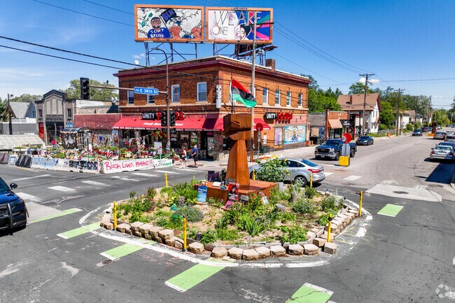 George Floyd Square is located at the intersection of Chicago Avenue & 38th Street.