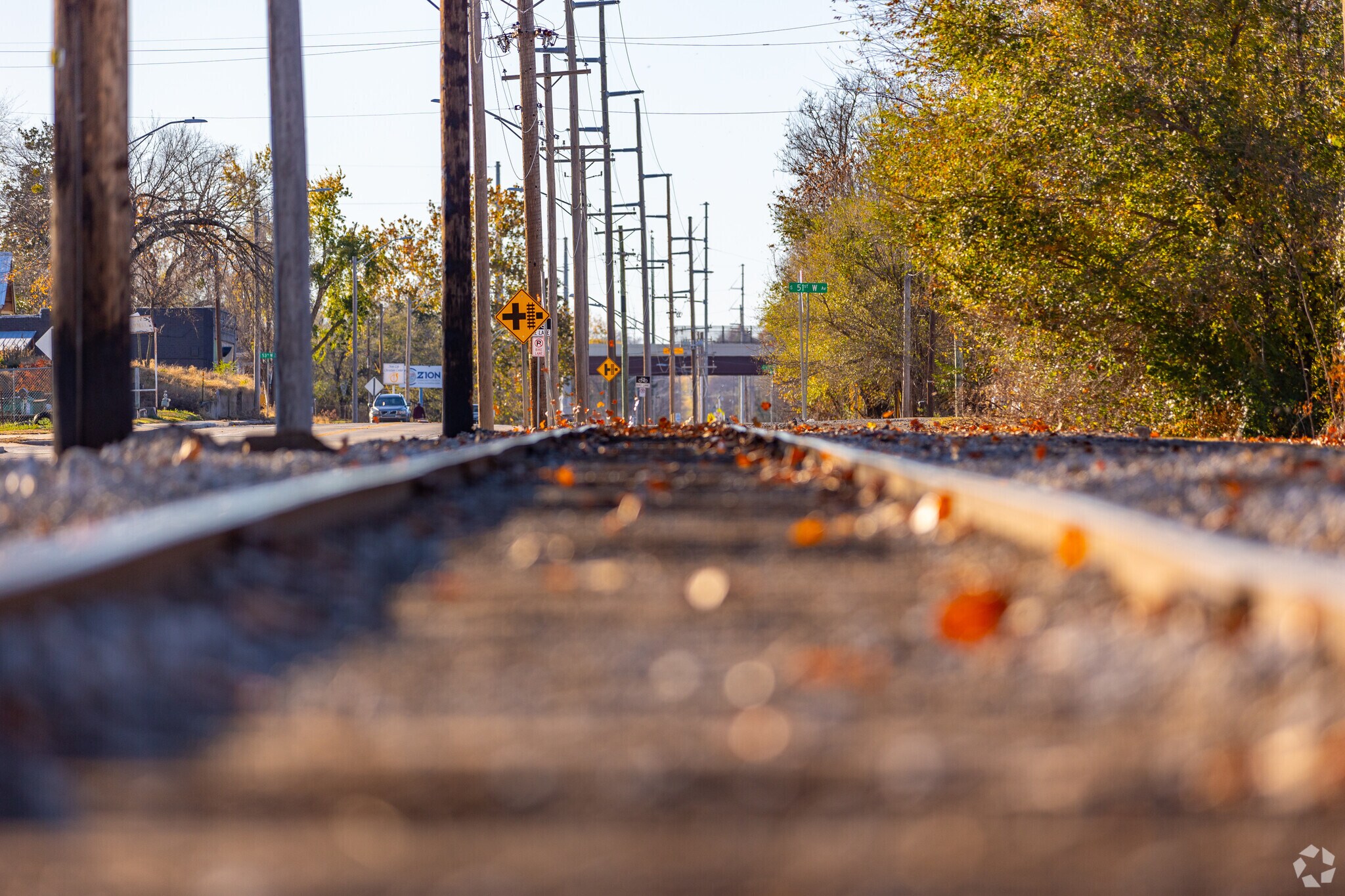 Train tracks run near the South of Bruner.