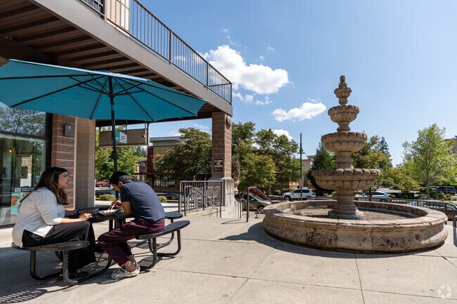 Sit in the shade after shopping at Mill Creek Town Center in Mill Creek.
