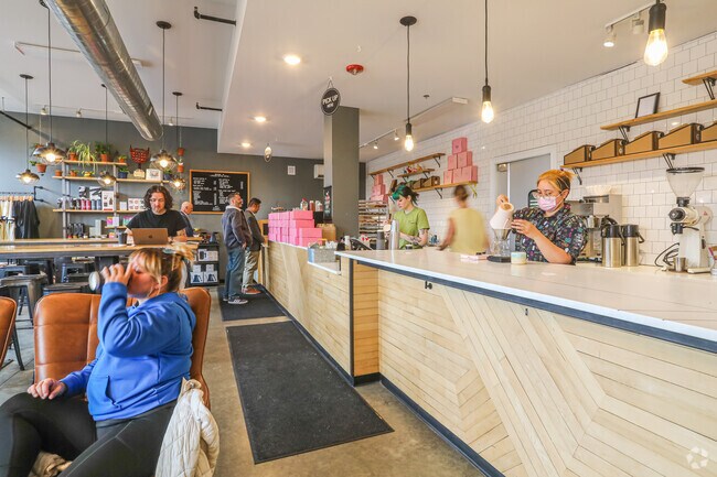 Strange Matter Coffee in Eastfield offers locally roasted brews and donuts.