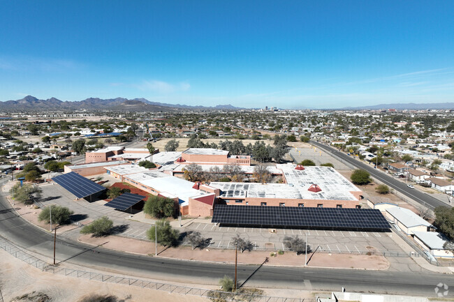An aerial view of Utterback Middle School.