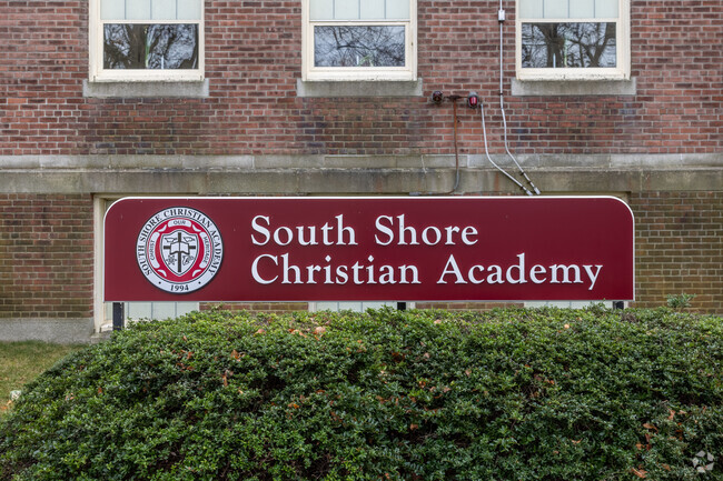 A colorful sign greets you as you enter South Shore Christian Academy in Weymouth.