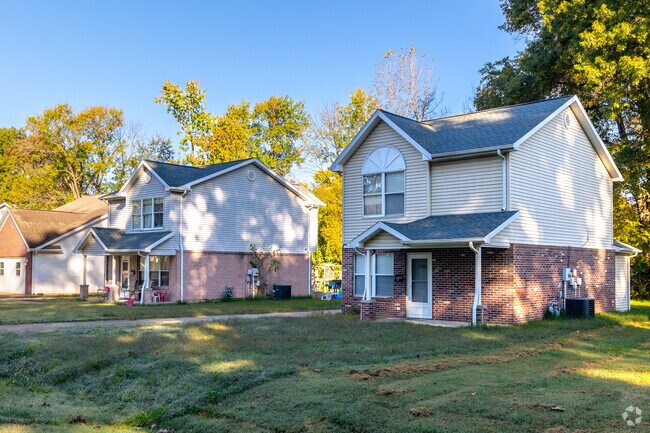 Two-story homes in Eastview feature modest lots and easy access to nearby parks.