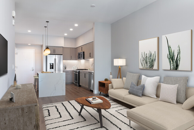 Signature Collection living and dining area with hard surface flooring