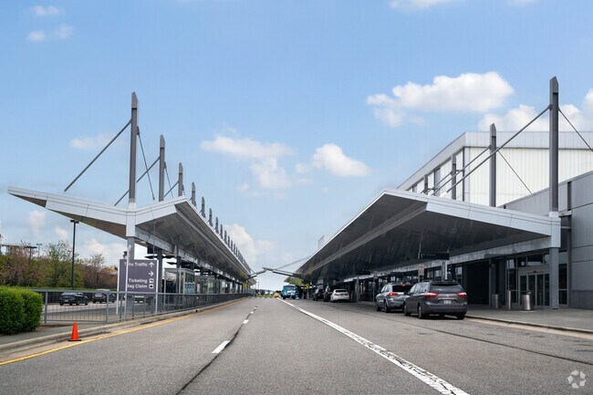 Raleigh-Durham International Airport is a 30 mile drive from the Cheeks neighborhood.