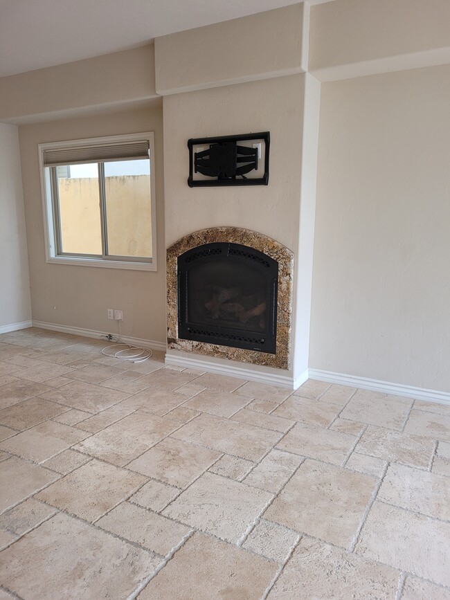 Living room with fireplace