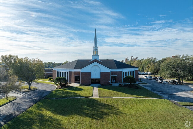 The chapel at Eastland Christian School features beautiful architecture.