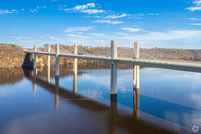 The St. Croix Crossing bridge connects Stillwater and Oak Park Heights to Wisconsin.