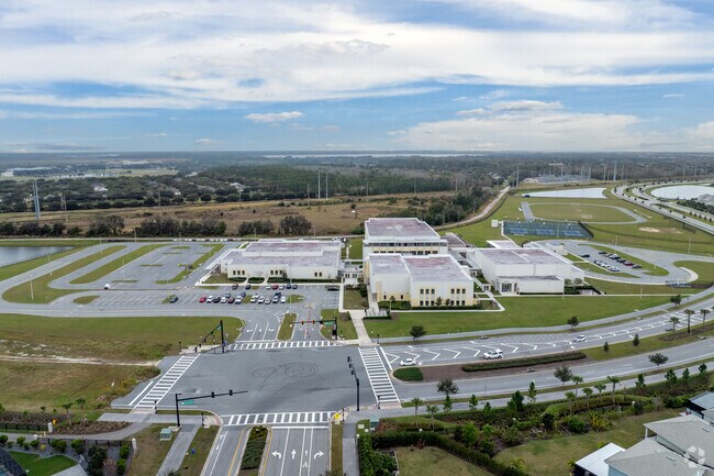 Privacy is ensured for Innovation Middle School students on its expansive grounds.