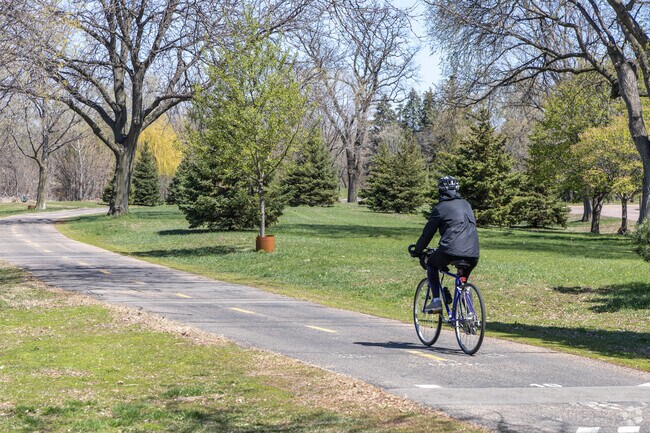 Cyclists love the bike paths around Lake Nokomis, near Morris Park.