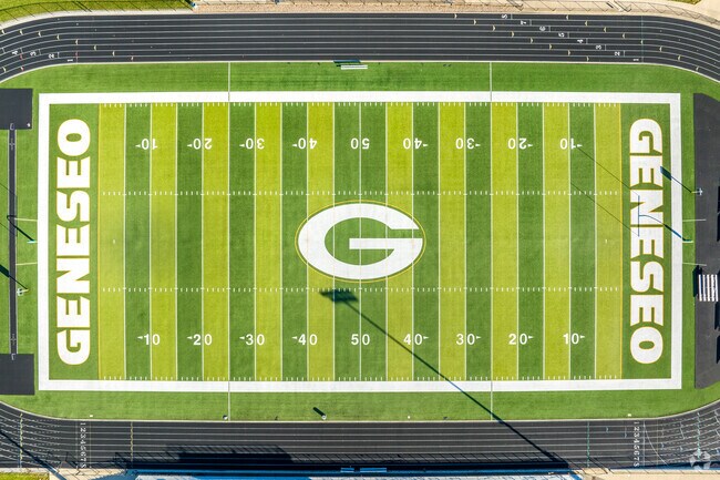 Geneseo High hosts football games under the Friday night lights in the fall.