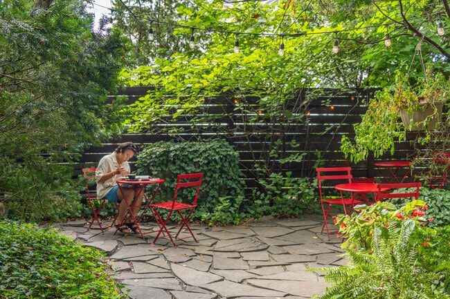 Stop by and relax with a coffee in the garden at Cafe Duet in Stroudsburg.