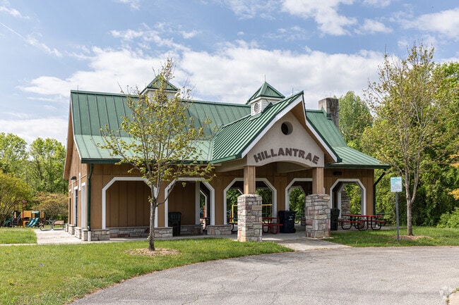 Windbrook residents reserve the pavilion at Hillantrae Community Park for gatherings and events.