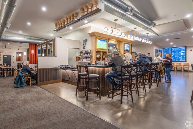 Farmhouse Tap and Grill in Williston hosts a lively bar scene with locals every evening.