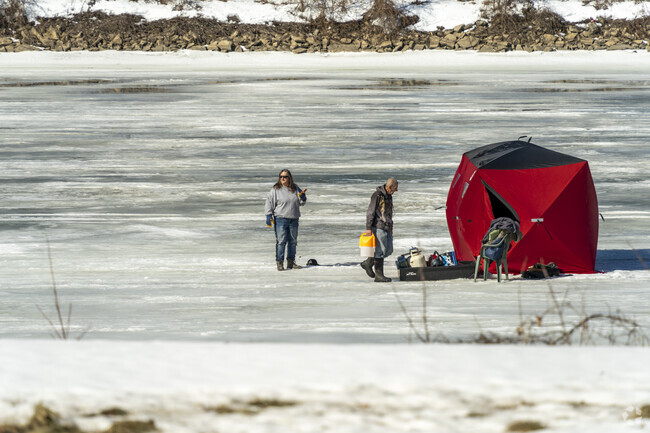 Heritage Square locals enjoy using the Saginaw River during the winter months.