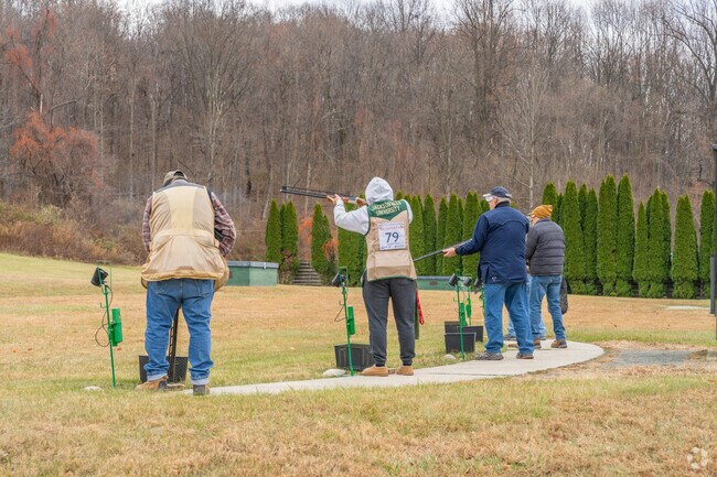 Private members compete in a trap shoot at the Boyertown Rod and Gun Association in Earl.