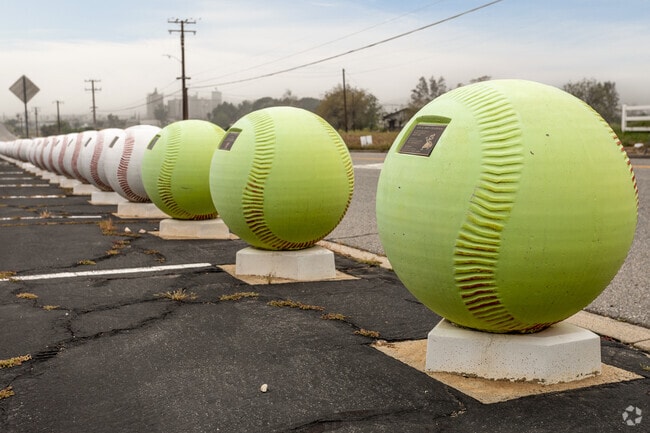 Little League Western Region Complex in Verdemont displays unique baseball artwork.