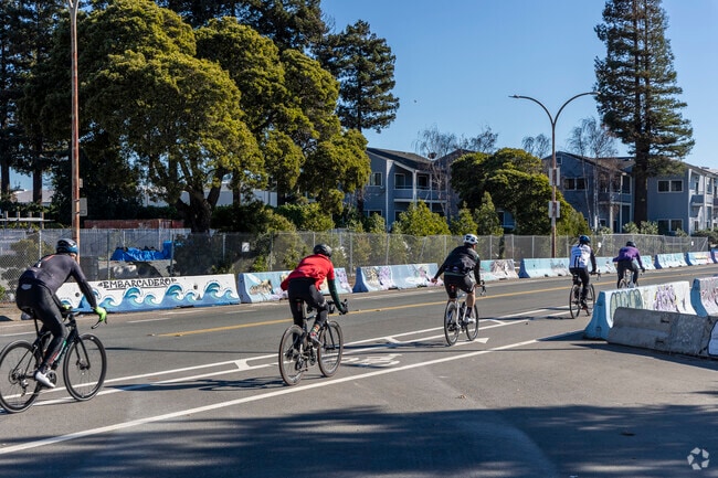 Embarcadero is popular with bicyclists.