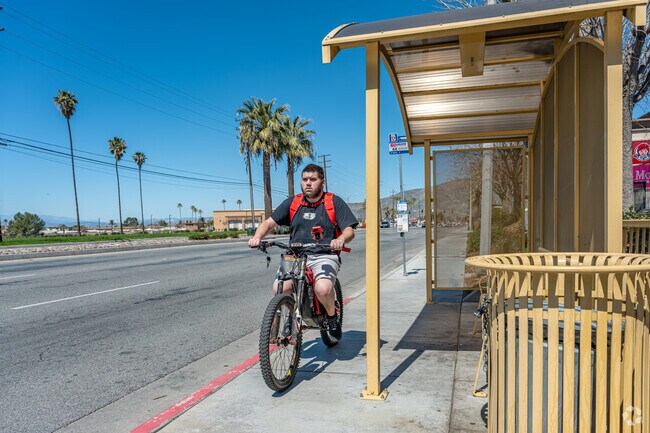 RTA transit in the Heritage neighborhood, San Jacinto, offers convenient bus routes for commuters.